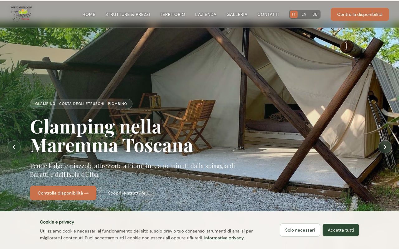 Anteprima sito Agricampeggio Tognoni