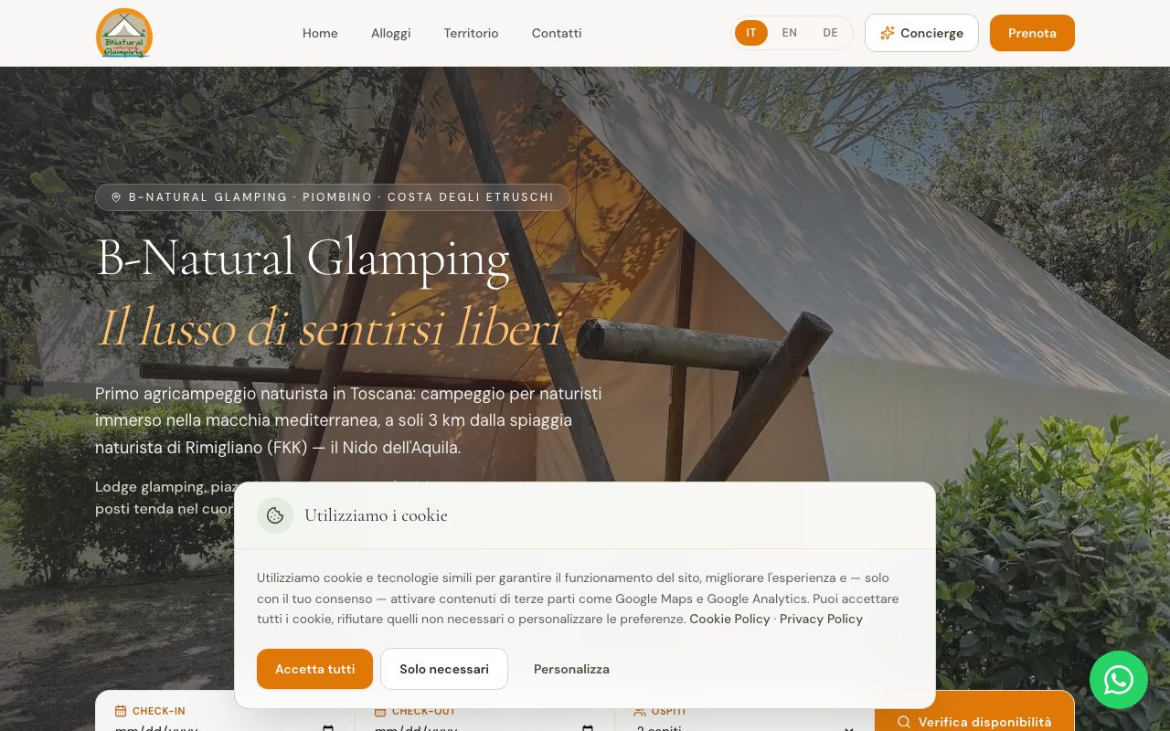 Anteprima sito B-Natural Glamping