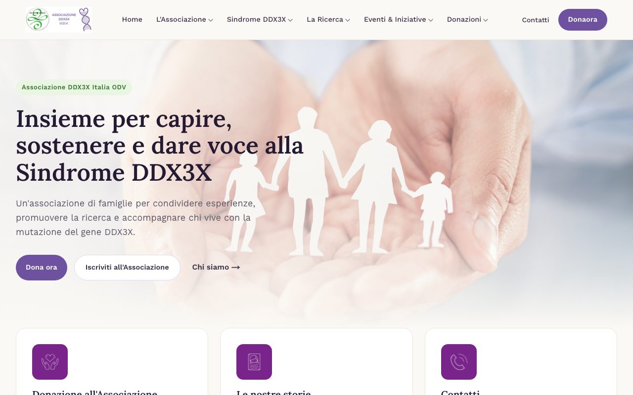 Anteprima sito Associazione DDX3X Italia ODV