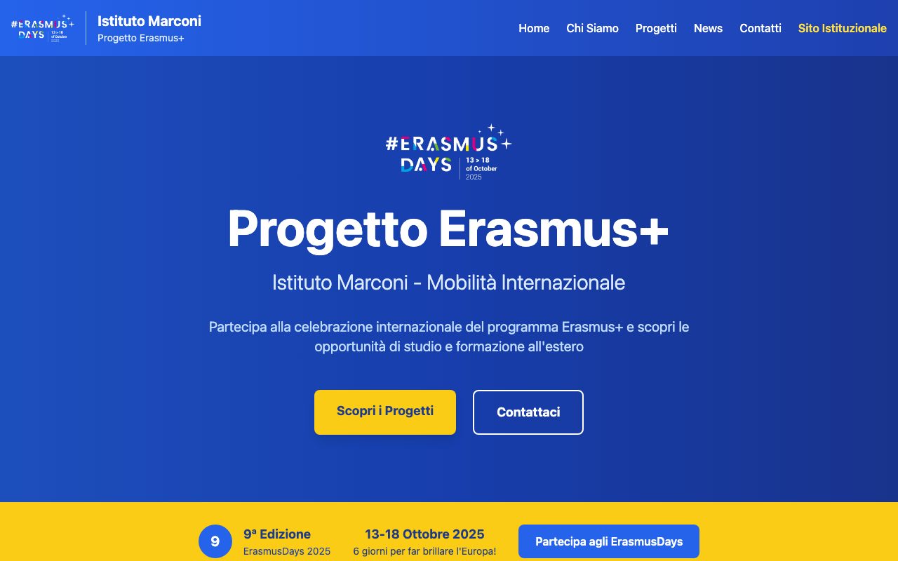 Anteprima sito Erasmus+ Istituto Marconi