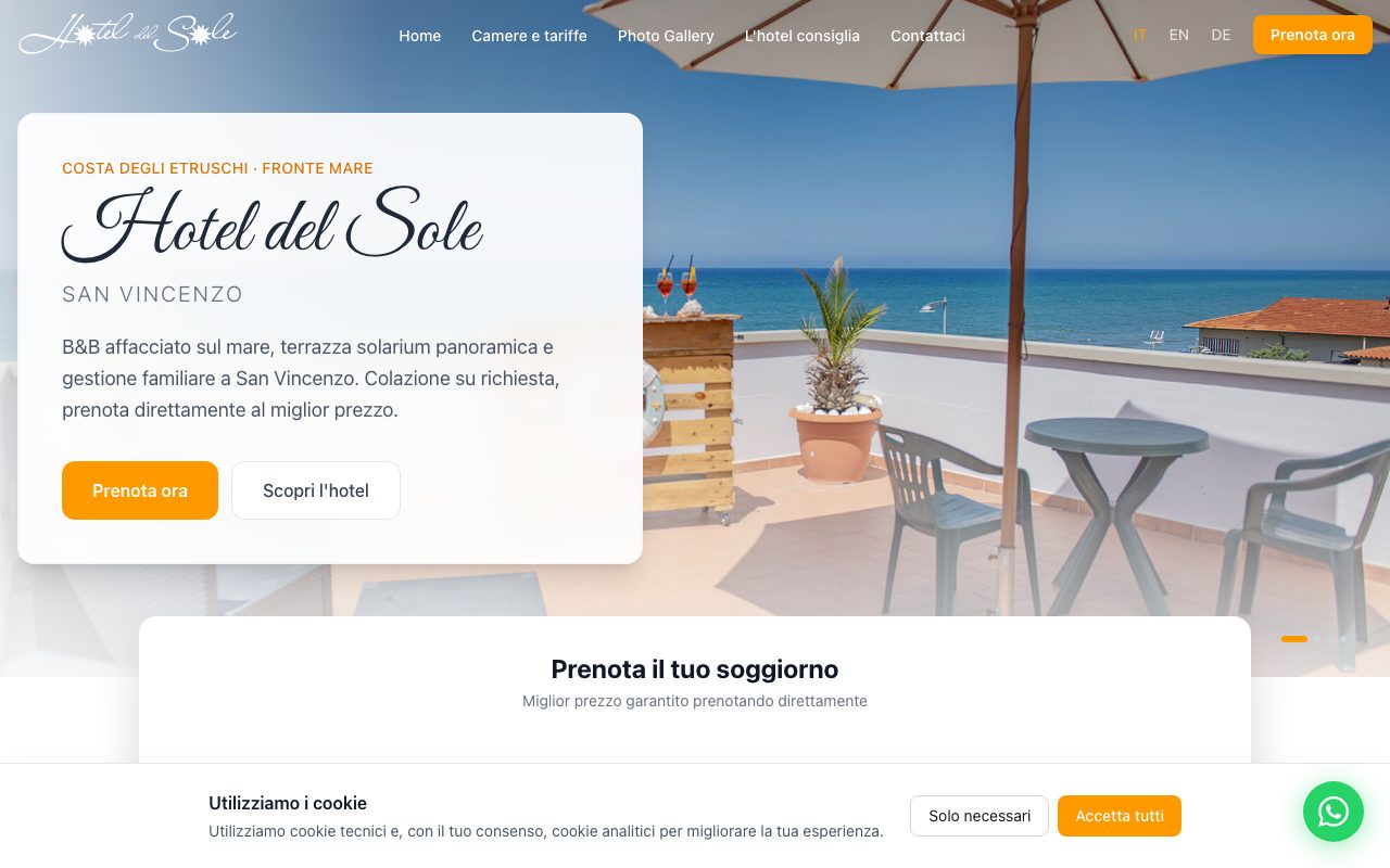 Anteprima sito Hotel del Sole San Vincenzo