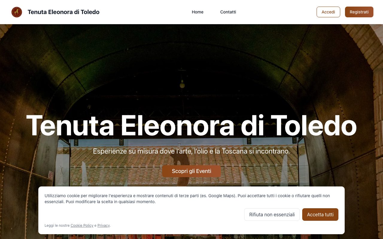 Anteprima sito Tenuta Eleonora di Toledo — Eventi